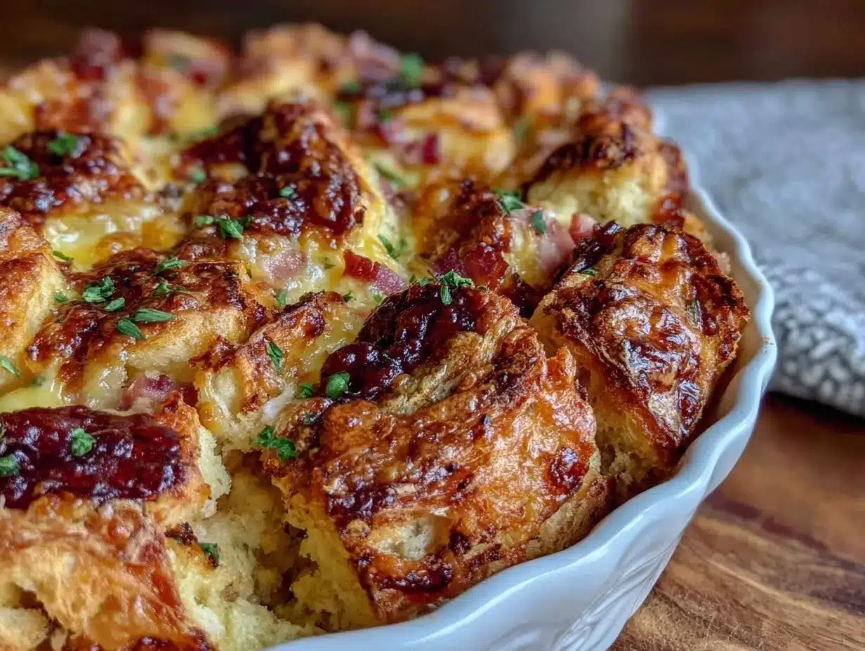 ham and cheese croissant casserole preparation steps