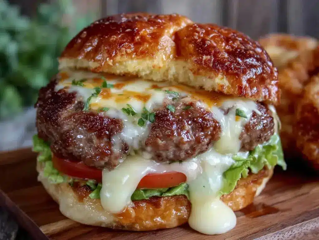 juicy lucy stuffed burgers - featured image
