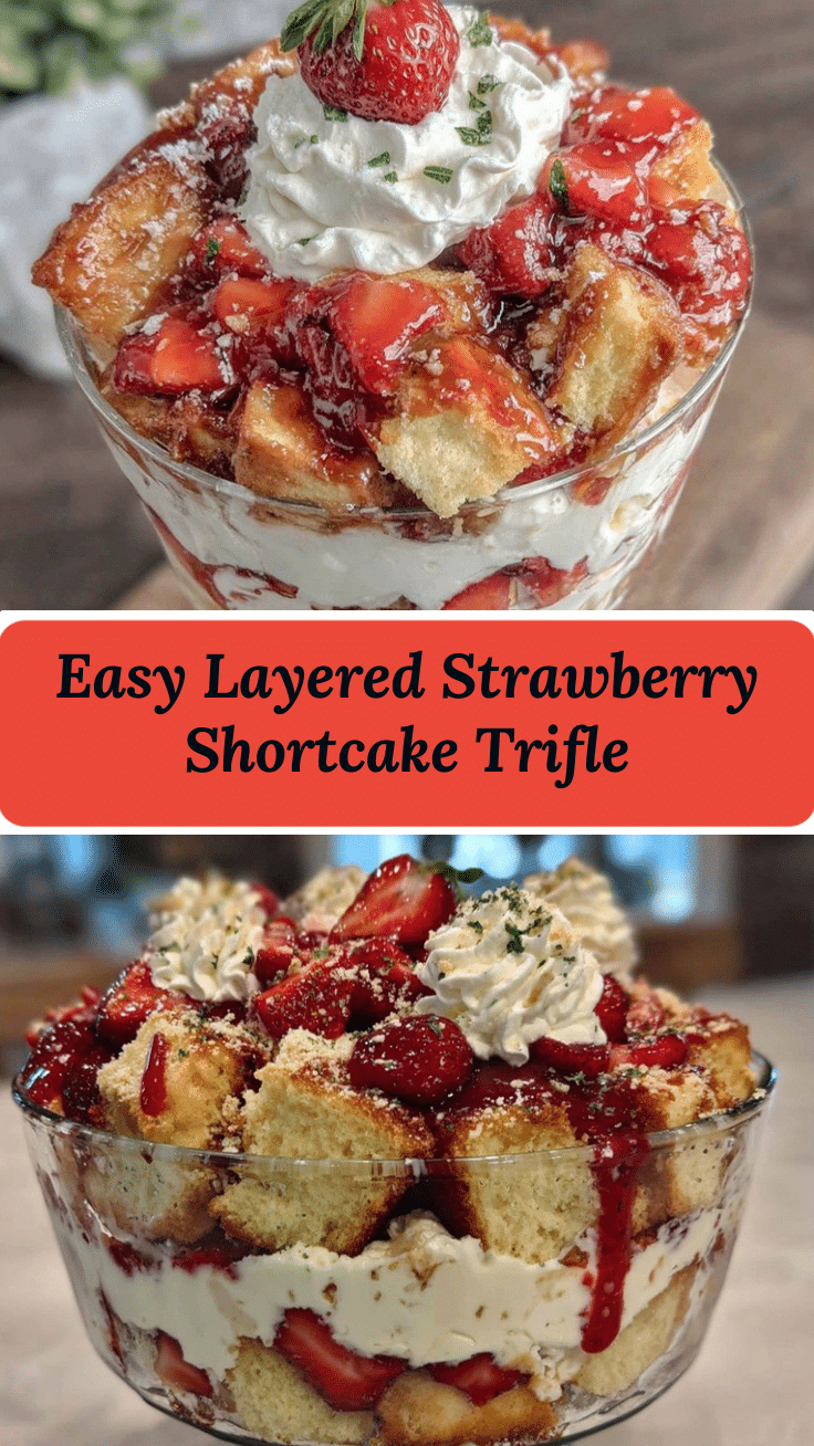 layered strawberry shortcake trifle recipe