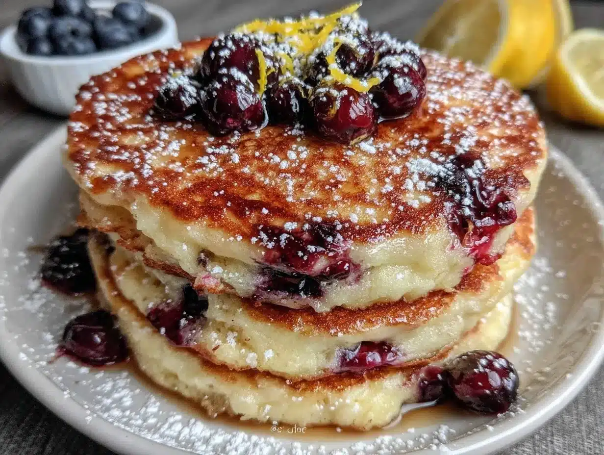 lemon ricotta blueberry pancakes preparation steps