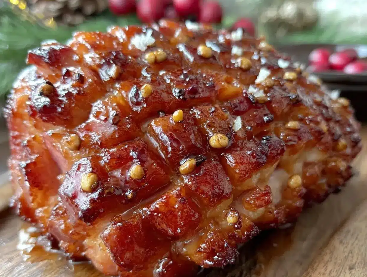 maple Dijon glazed ham preparation steps