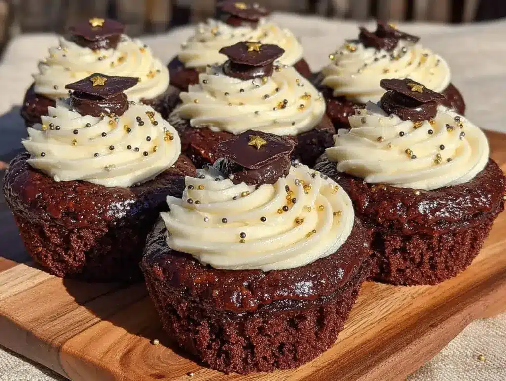 mini graduation cap cupcakes - featured image