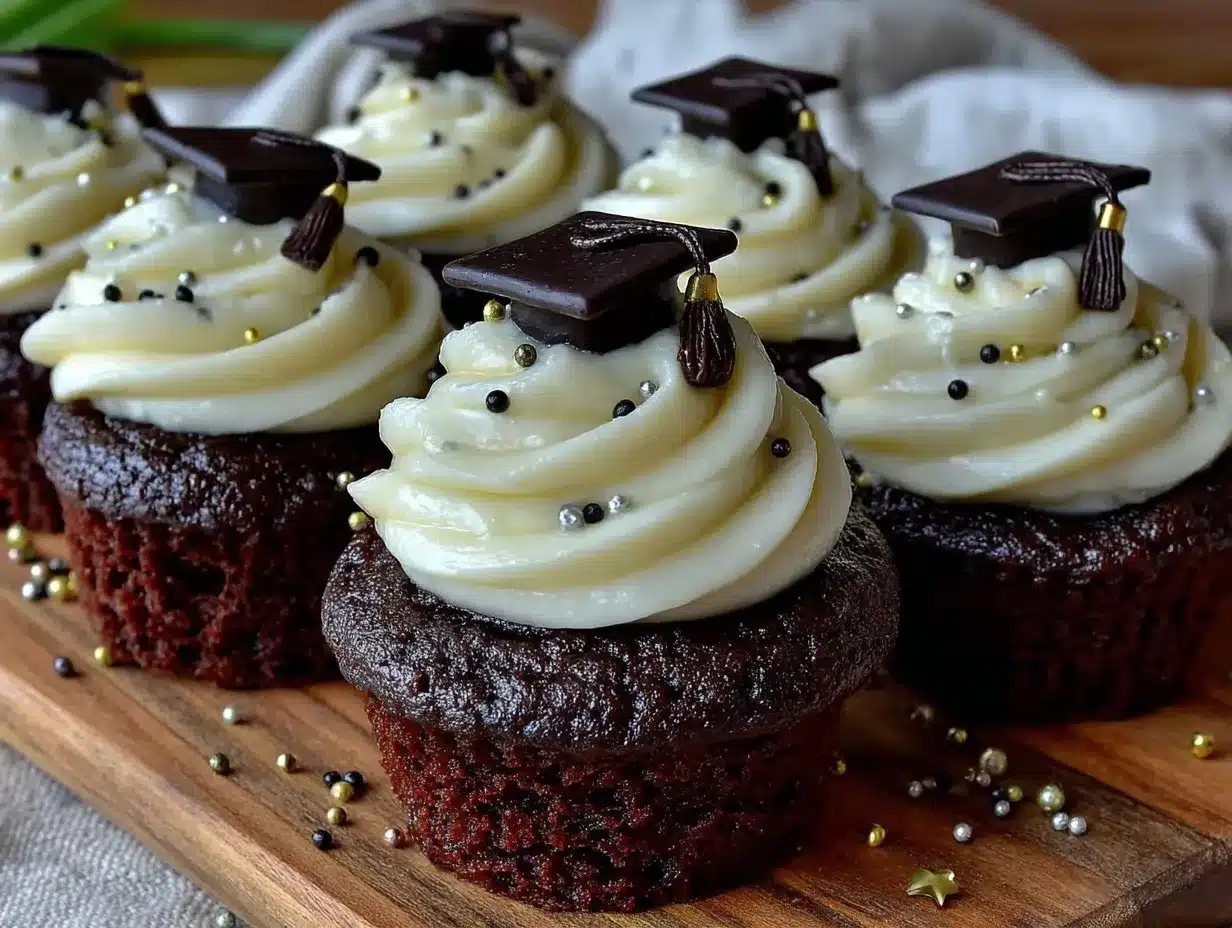 mini graduation cap cupcakes preparation steps