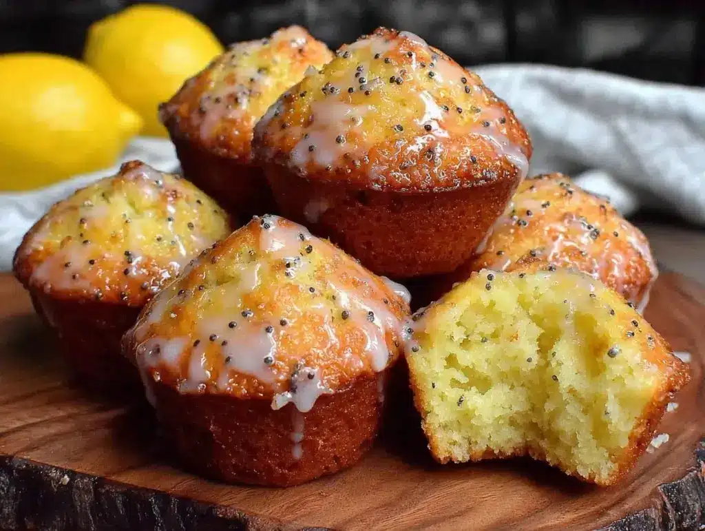 mini lemon poppy seed muffins - featured image