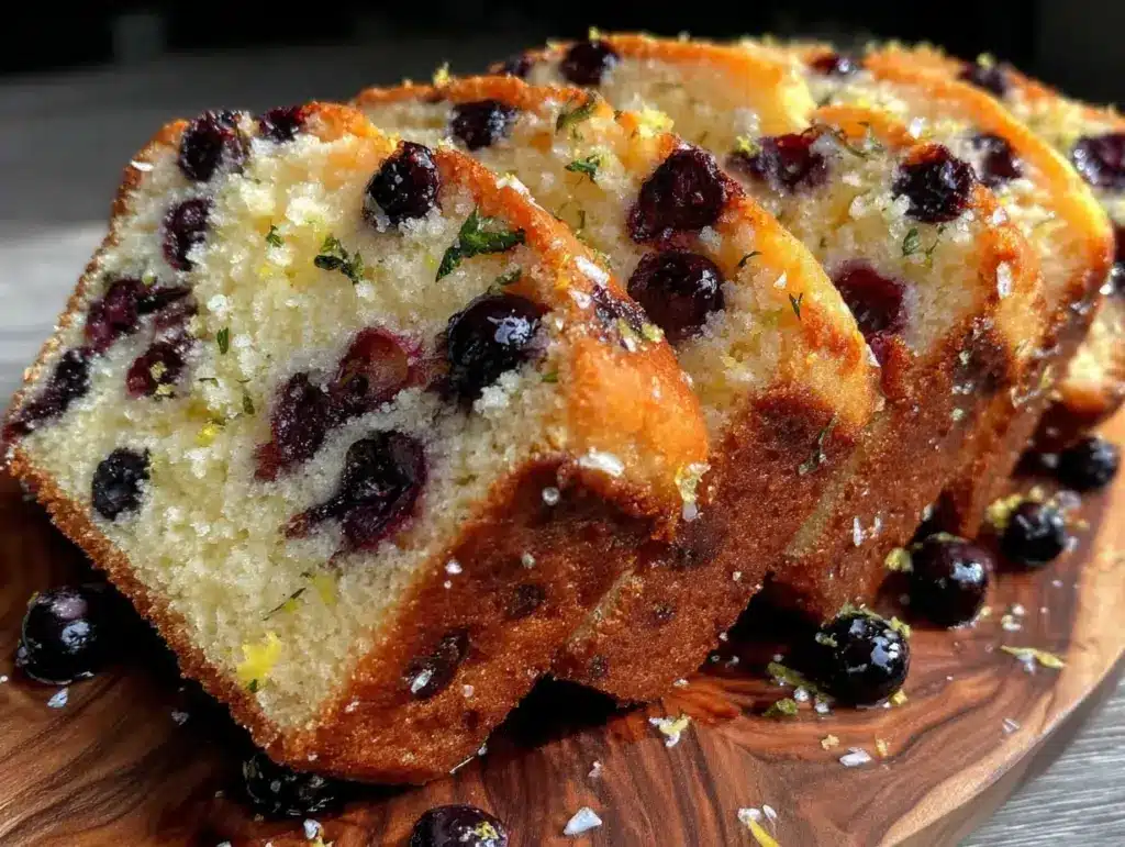 moist lemon blueberry pound cake - featured image