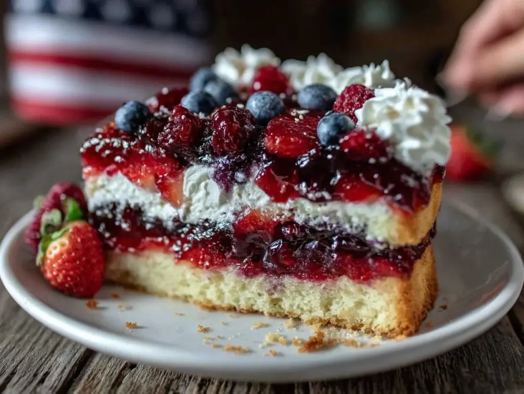 patriotic flag cake recipe - featured image