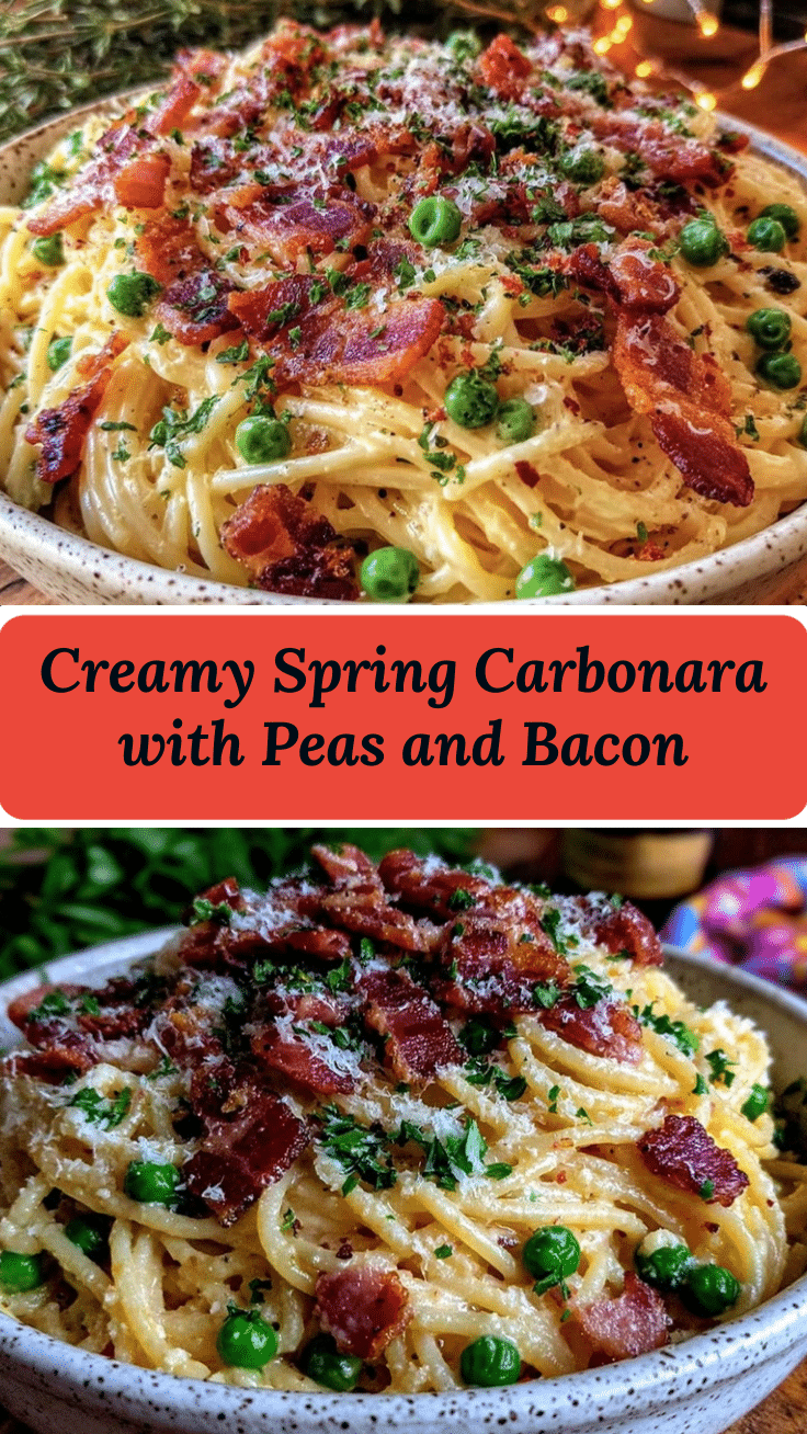 spring carbonara with peas and bacon recipe