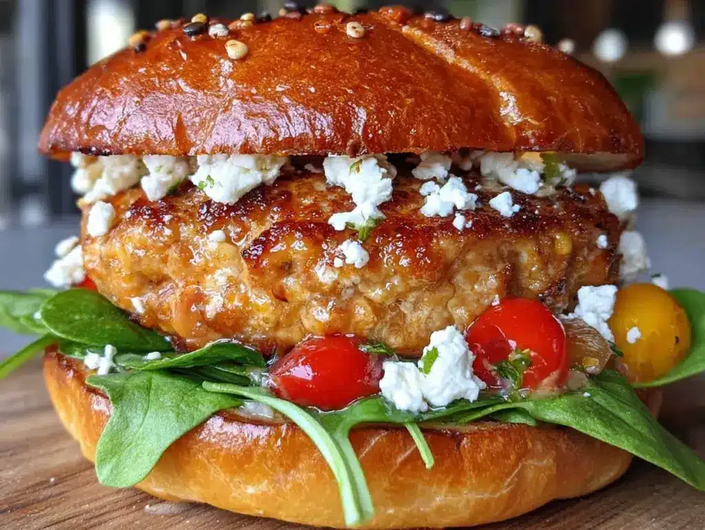 turkey burgers with feta and spinach - featured image