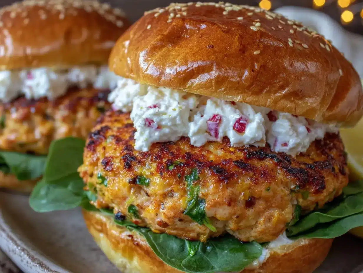 turkey burgers with feta and spinach preparation steps