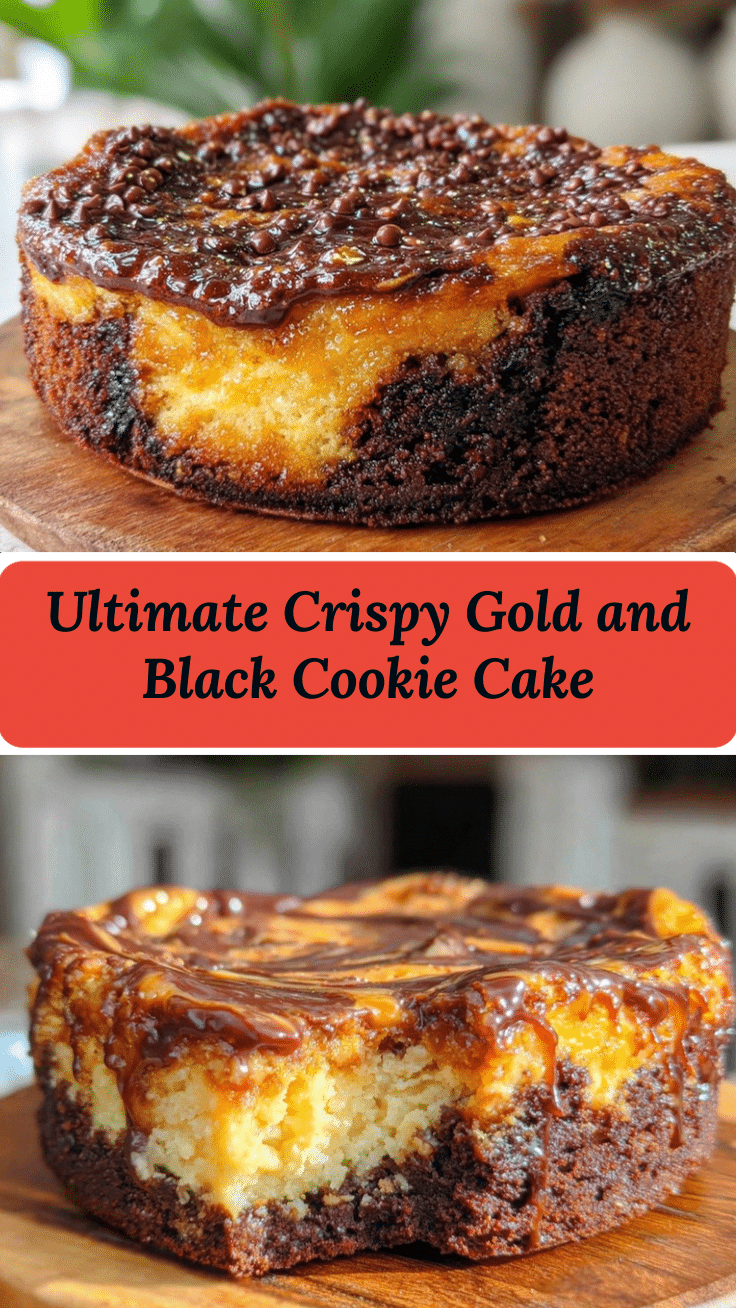 Ultimate Crispy Gold and Black Cookie Cake recipe