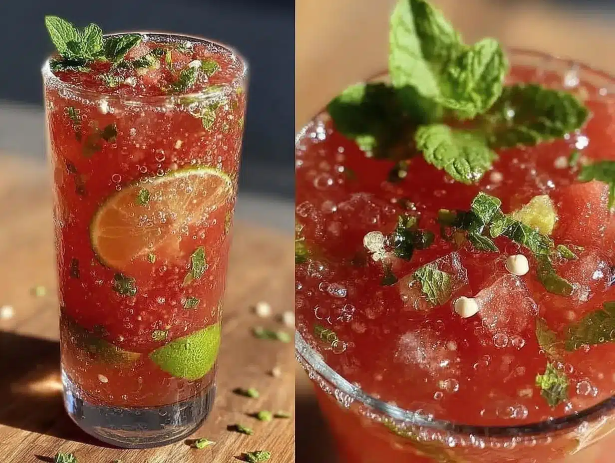 watermelon mojito cooler preparation steps