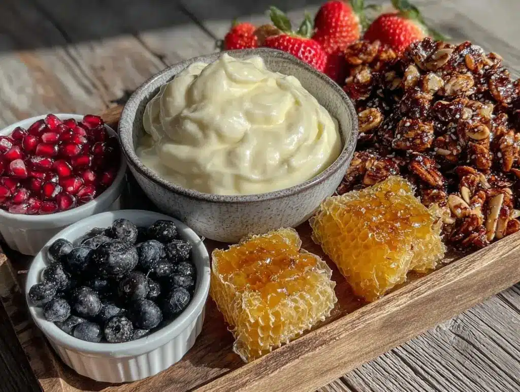 build your own yogurt parfait board - featured image