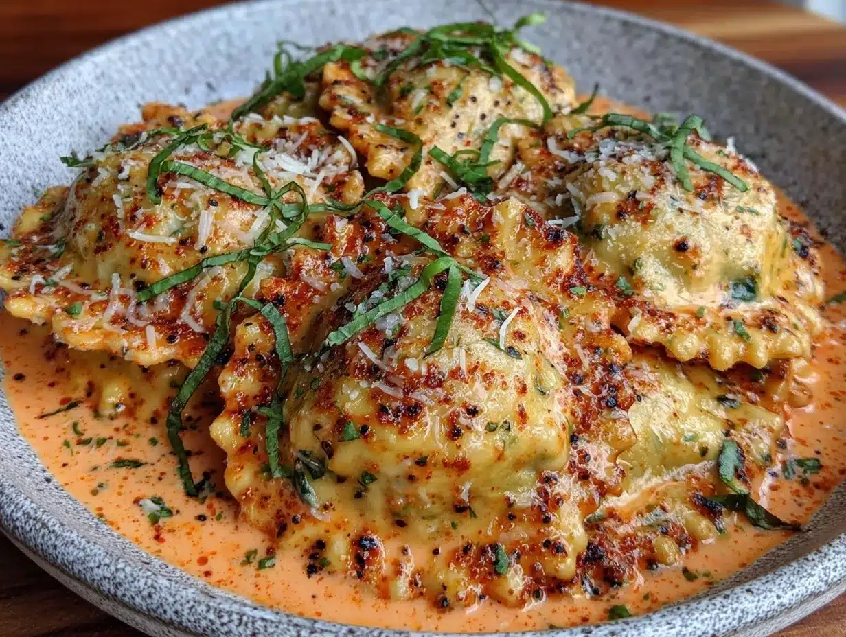 creamy baked spinach and ricotta ravioli preparation steps