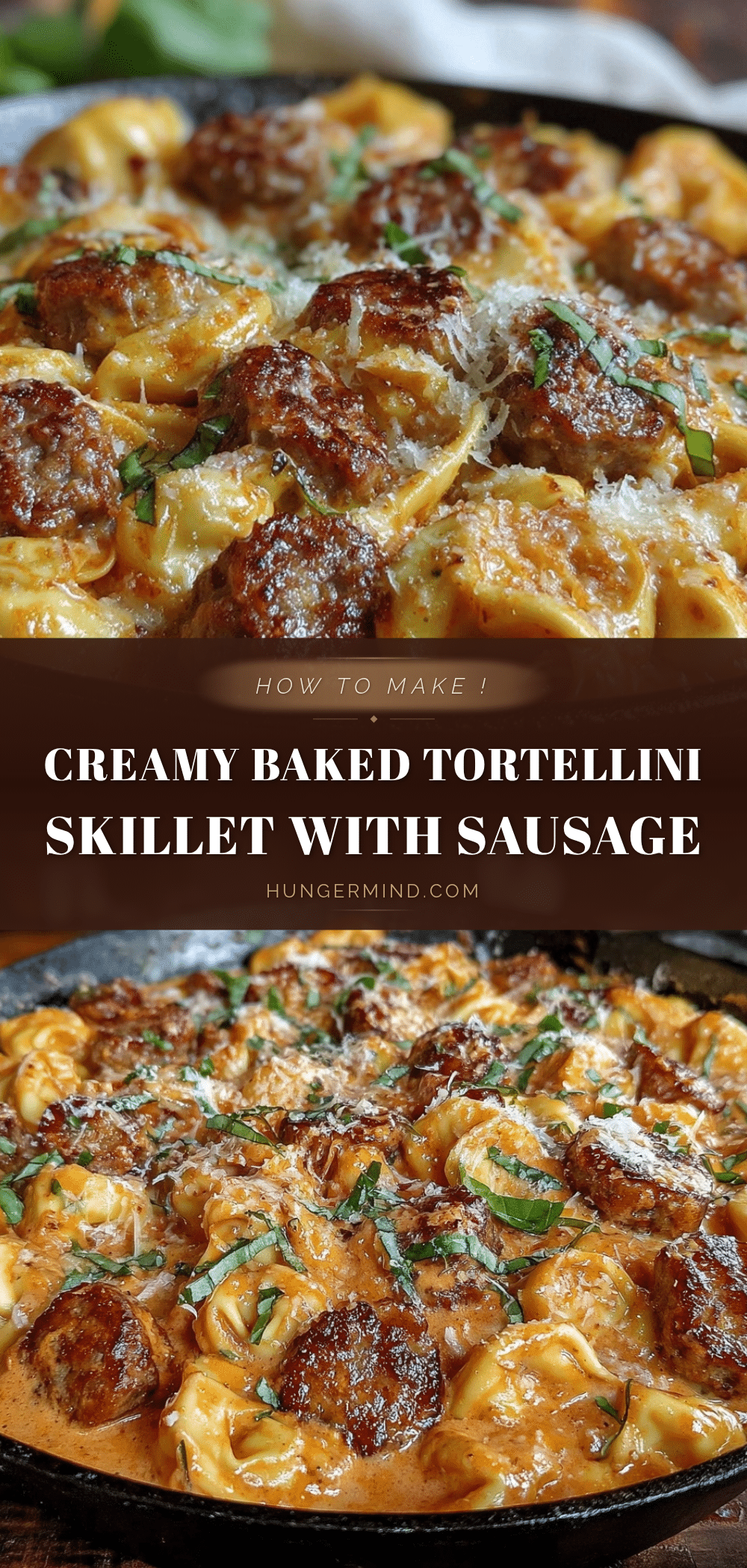 creamy baked tortellini skillet recipe