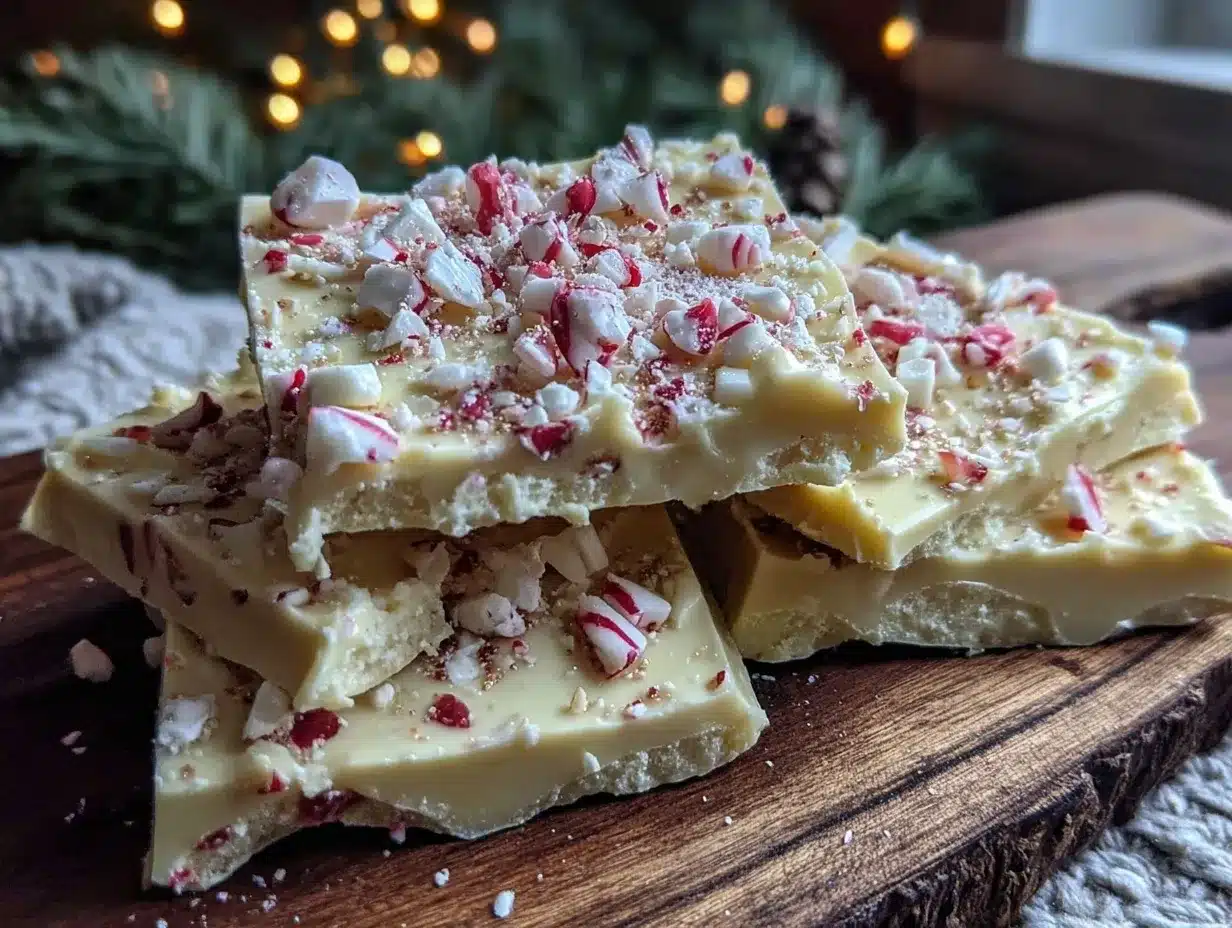 creamy peppermint white chocolate bark preparation steps