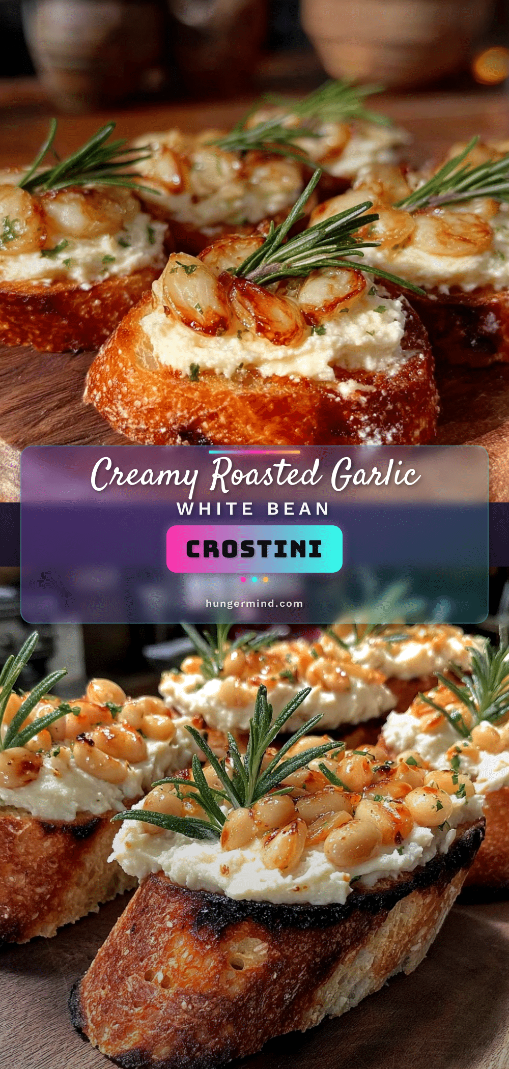 creamy roasted garlic and white bean crostini recipe
