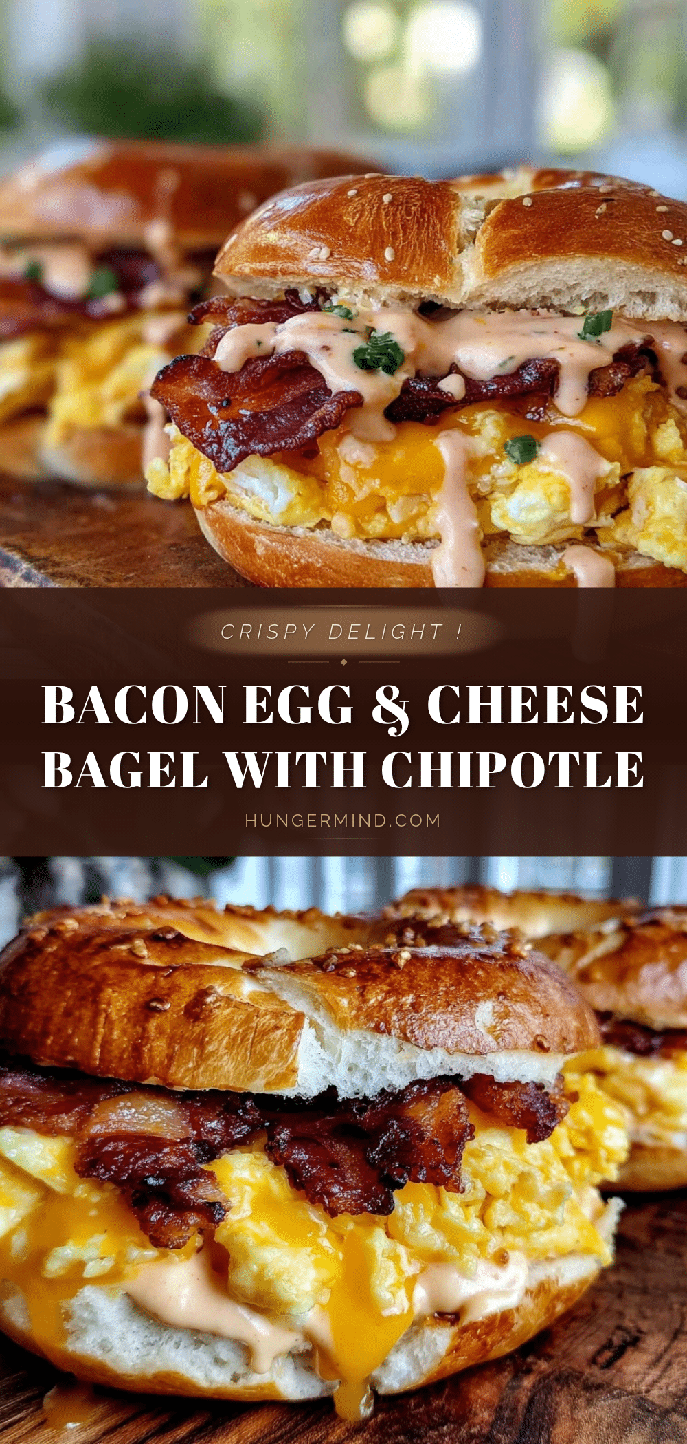 crispy bacon egg and cheese bagel sandwich recipe