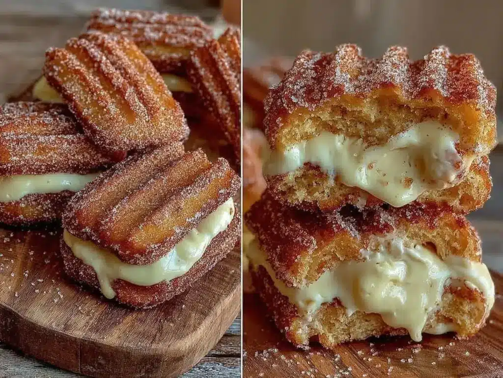 crispy churro ice cream sandwich - featured image
