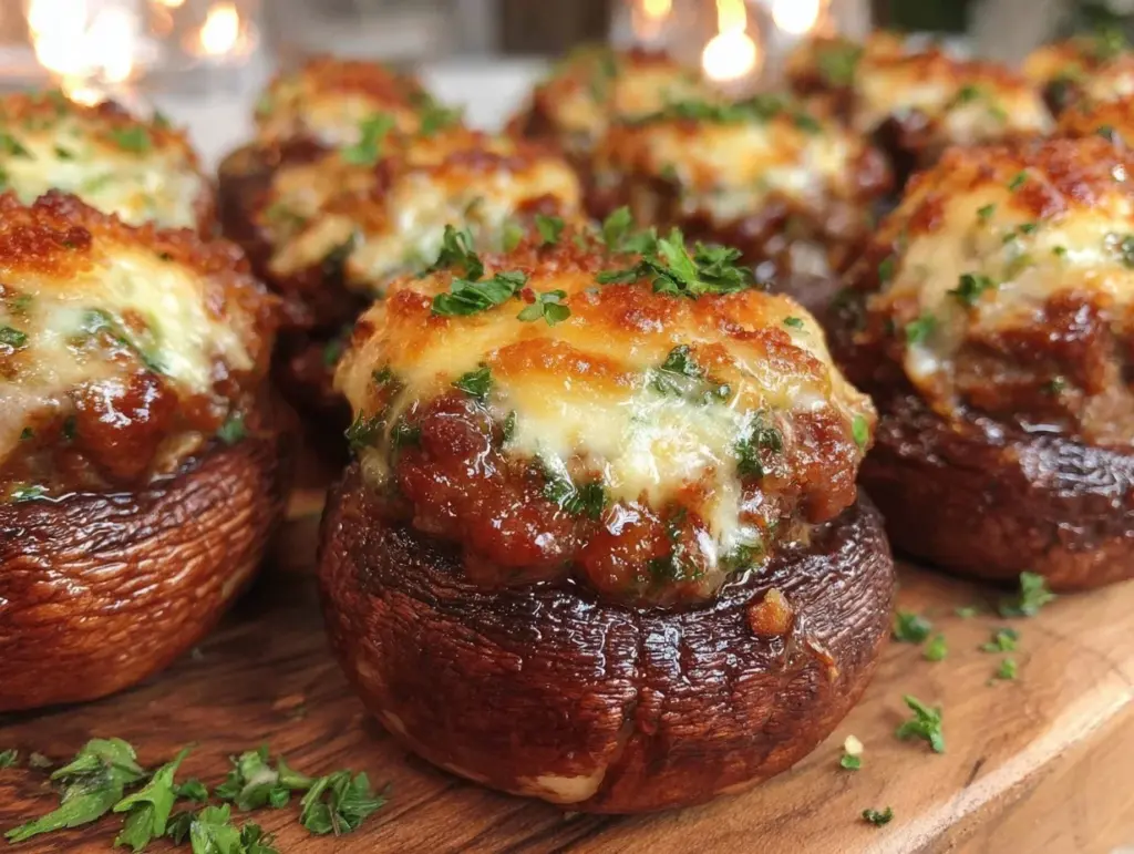 crispy Italian sausage stuffed mushrooms - featured image