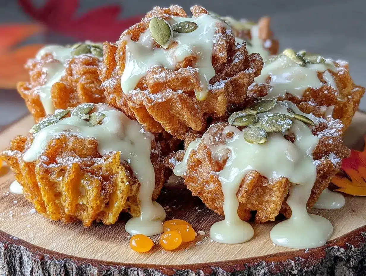 crispy pumpkin funnel cake bites preparation steps