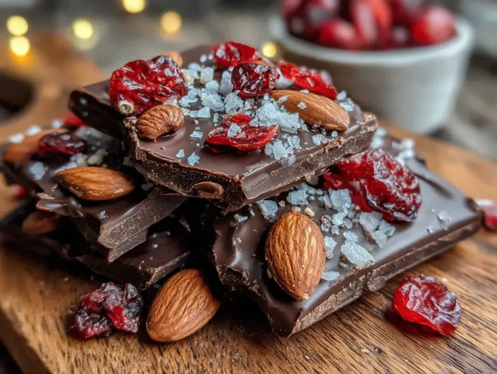 dark chocolate almond sea salt bark - featured image