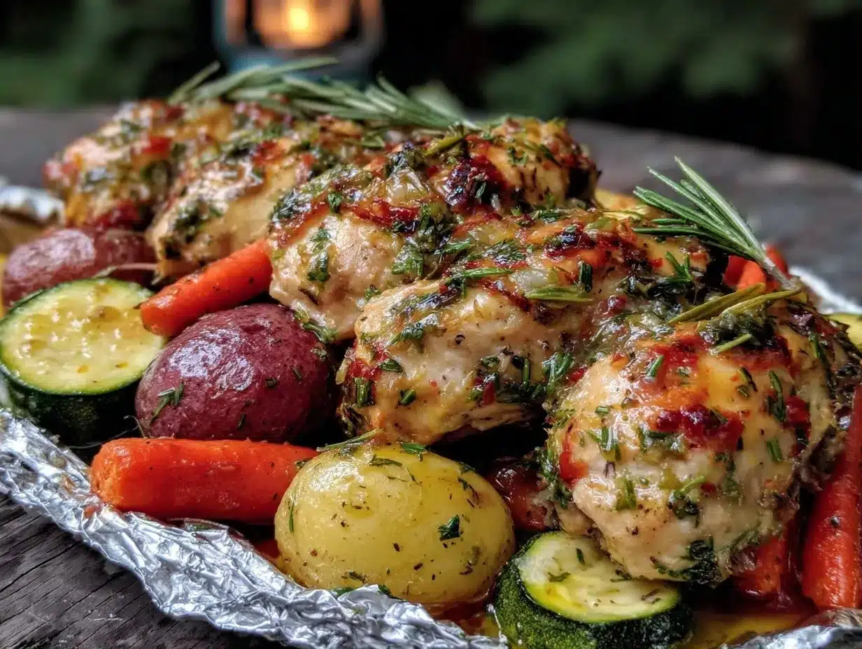 Easy Zesty Lemon Herb Chicken Foil Pack preparation steps