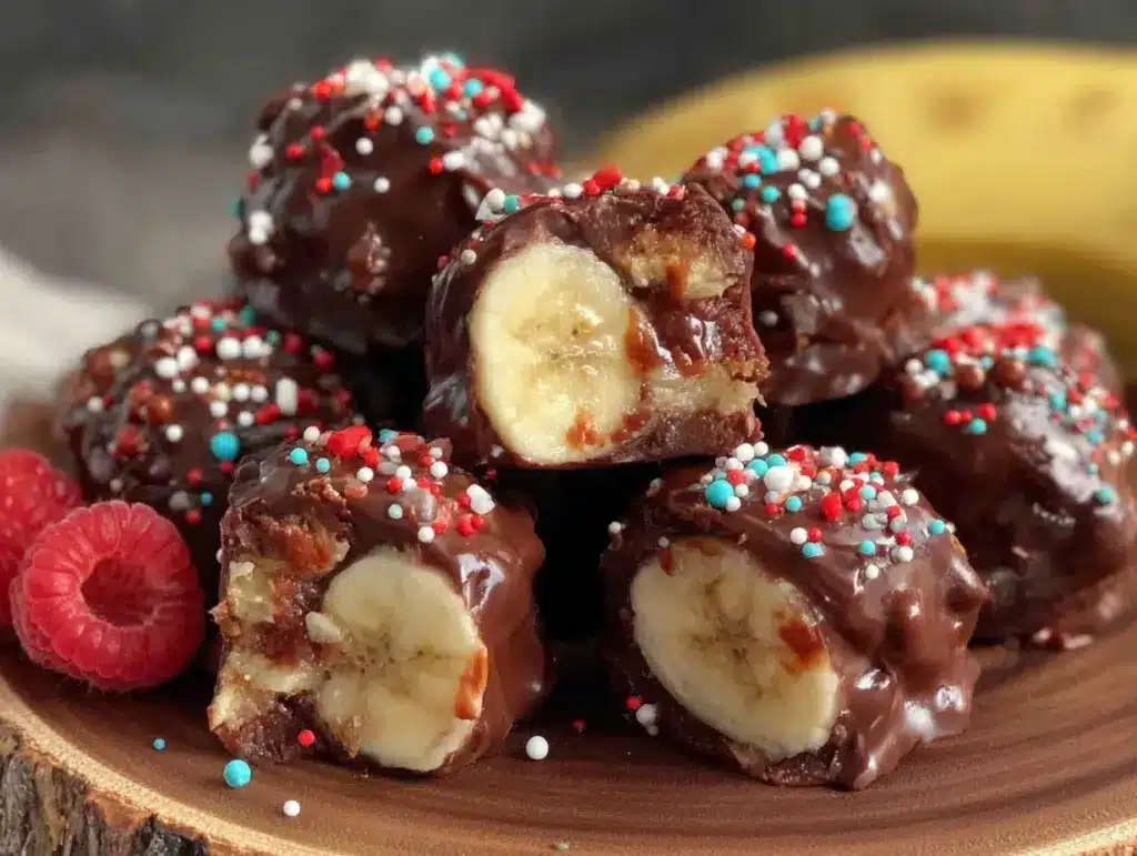 frozen chocolate covered banana bites - featured image