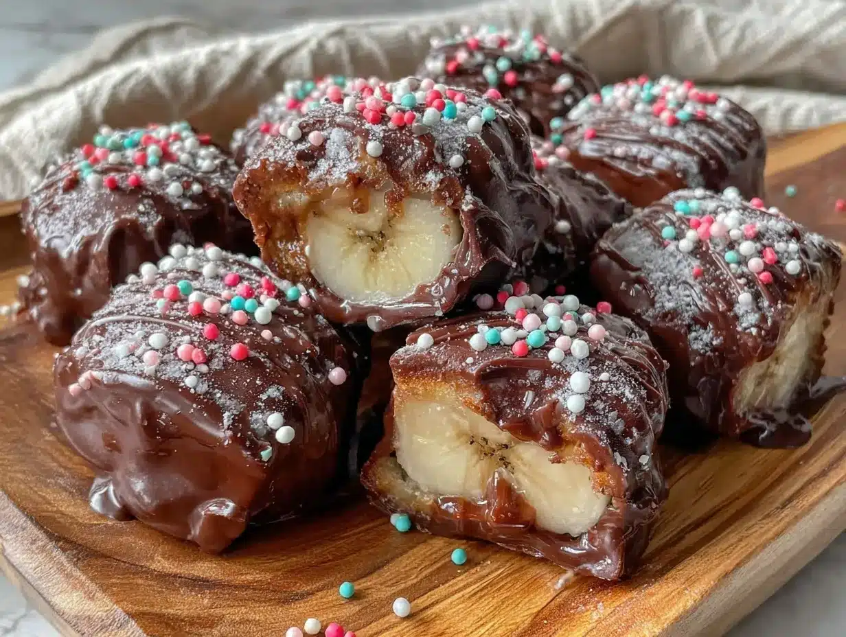 frozen chocolate covered banana bites preparation steps