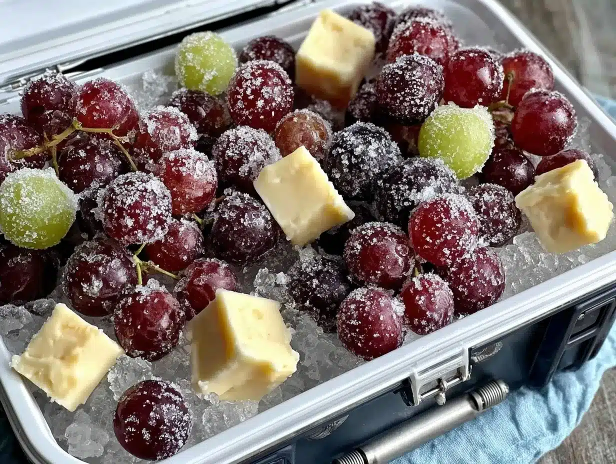 frozen grape and cheese snack pack preparation steps