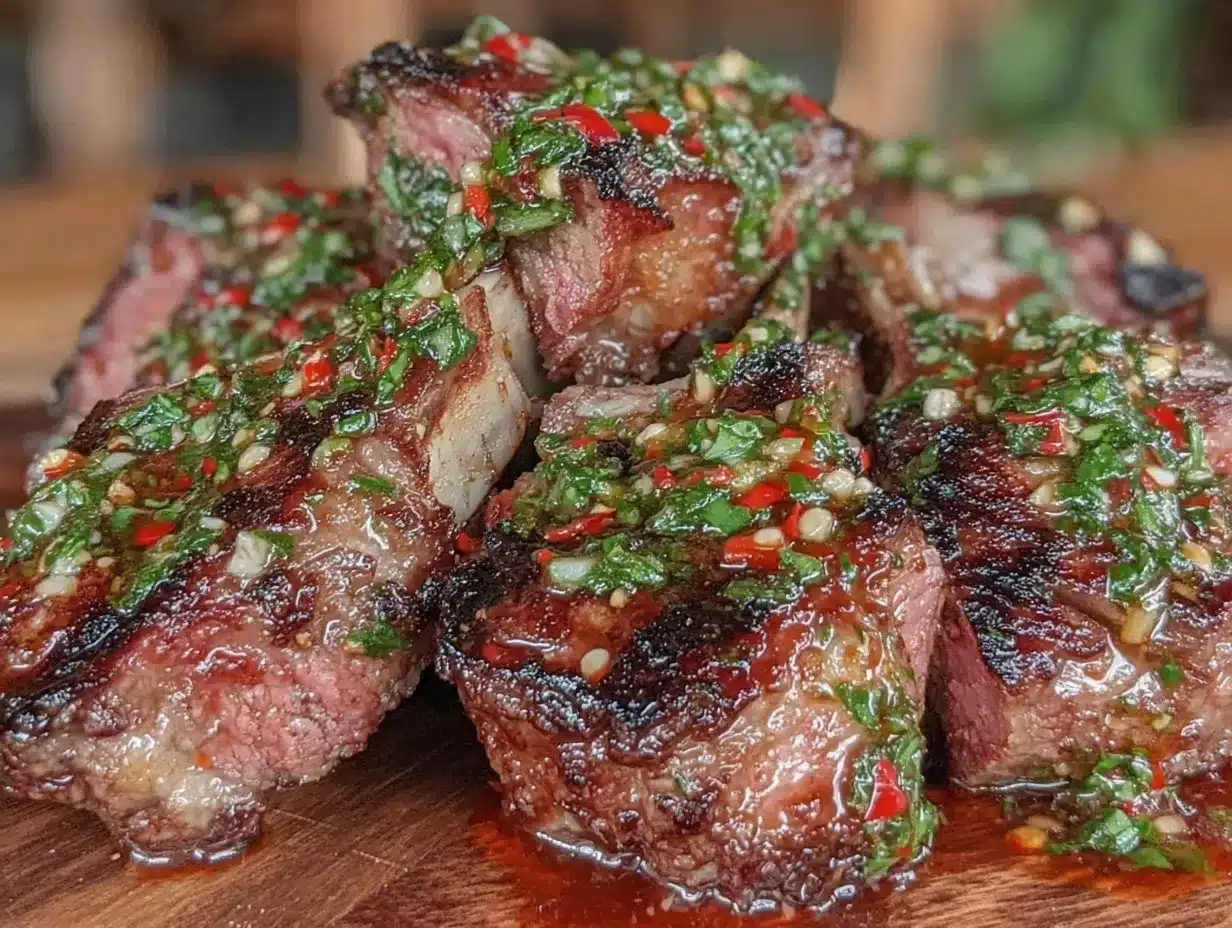 grilled lamb chops with mint chimichurri preparation steps
