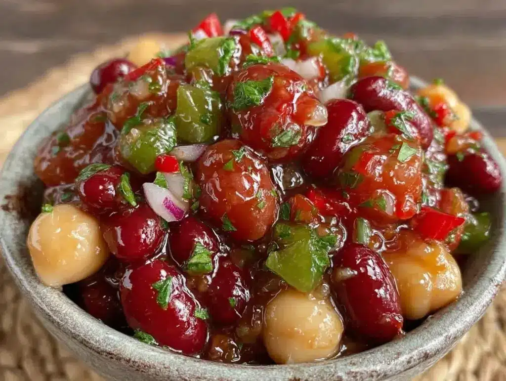 Mediterranean three bean salad - featured image