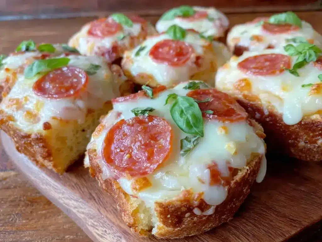 quick crispy english muffin pizza bites - featured image