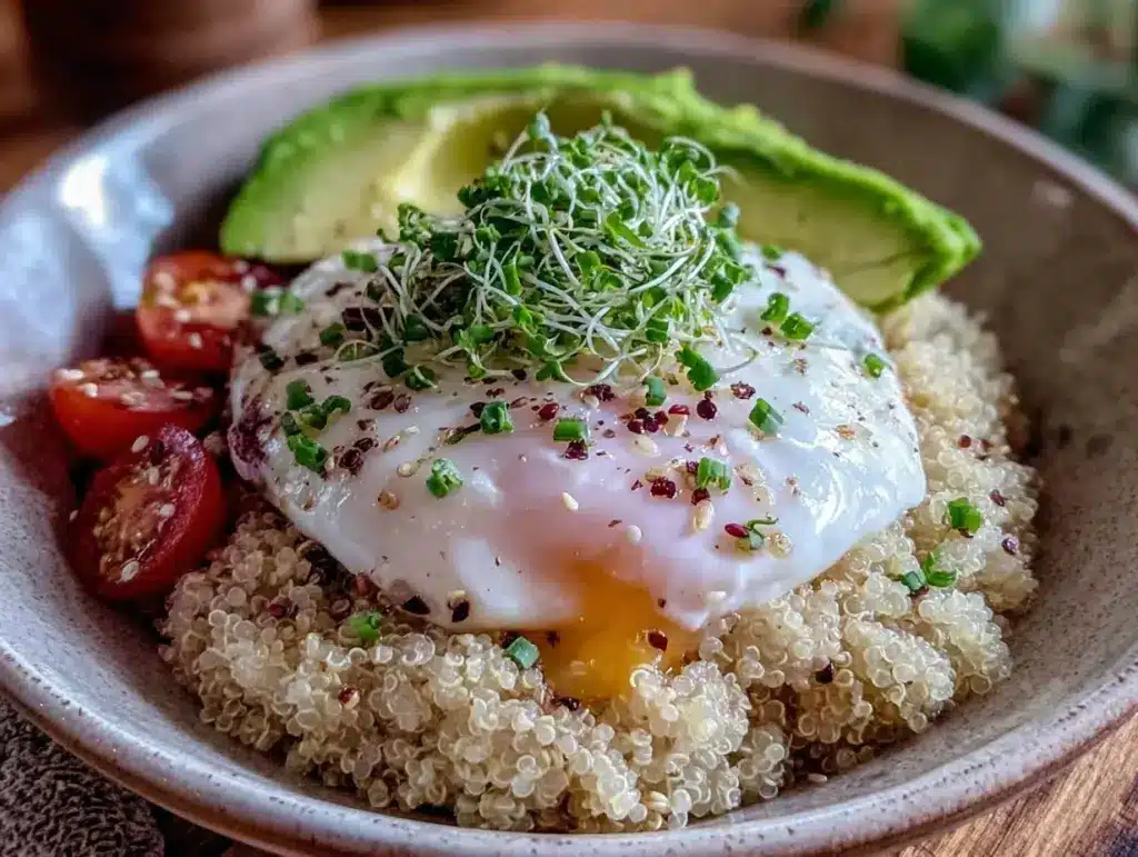 savory quinoa breakfast bowl - featured image