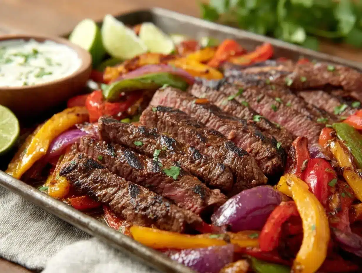 sheet pan steak fajitas preparation steps