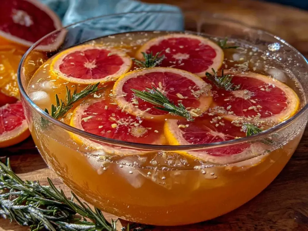 sparkling grapefruit rosemary brunch punch - featured image