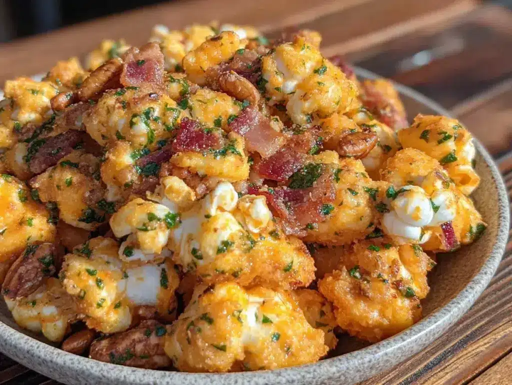 spicy ranch popcorn snack mix - featured image