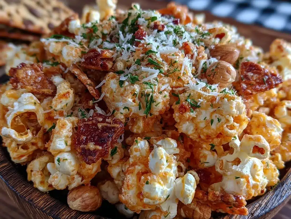 spicy ranch popcorn snack mix preparation steps