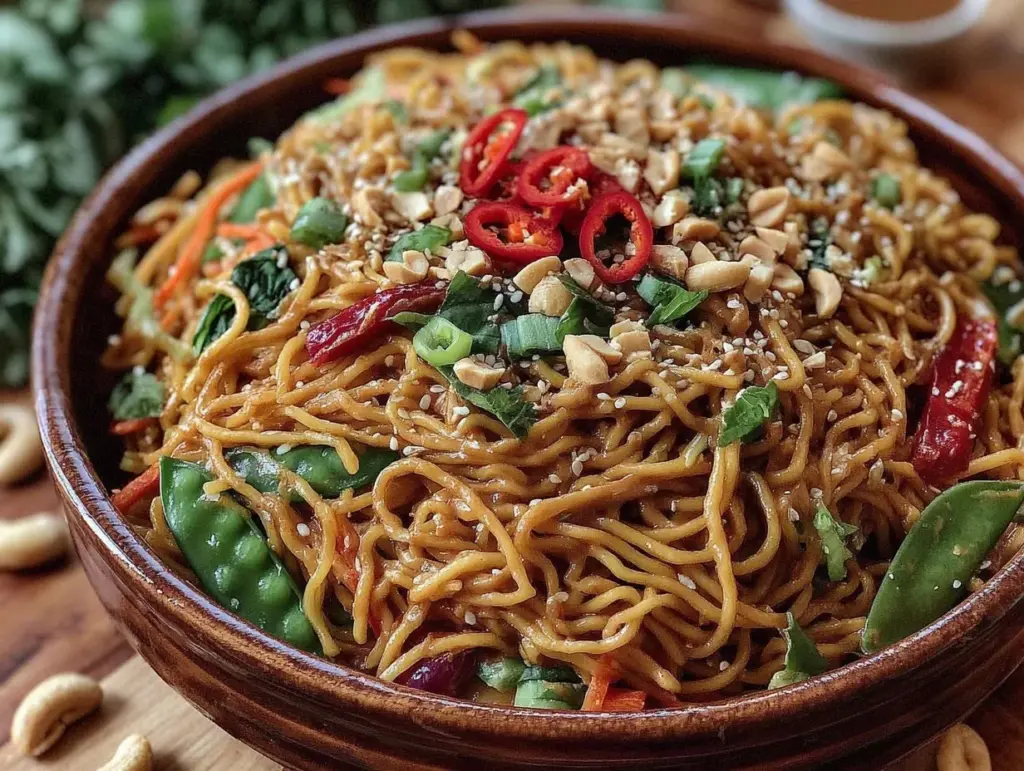 spicy Thai peanut noodle salad - featured image
