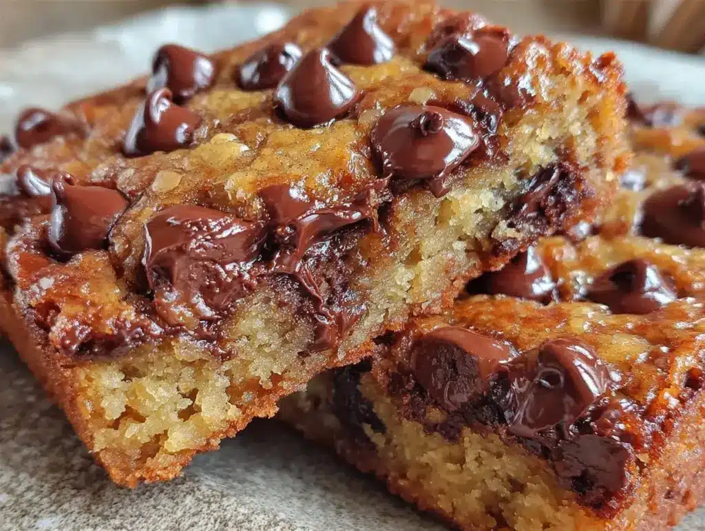 banana bread chocolate chip cookie bars - featured image