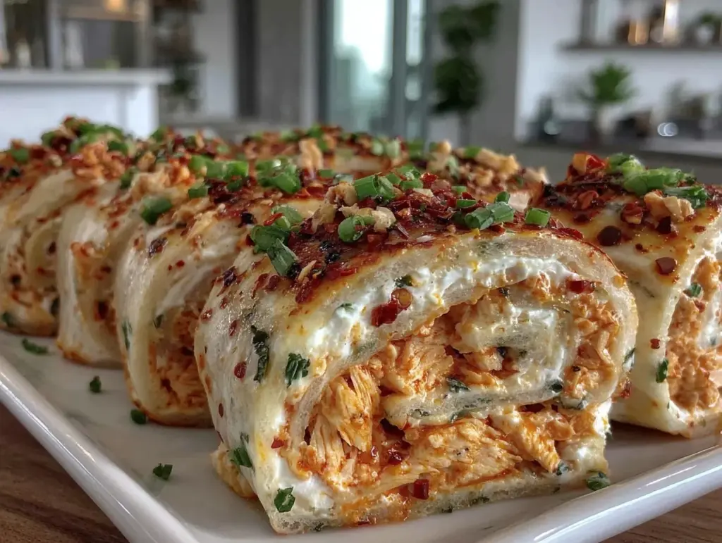 buffalo chicken tortilla pinwheels - featured image