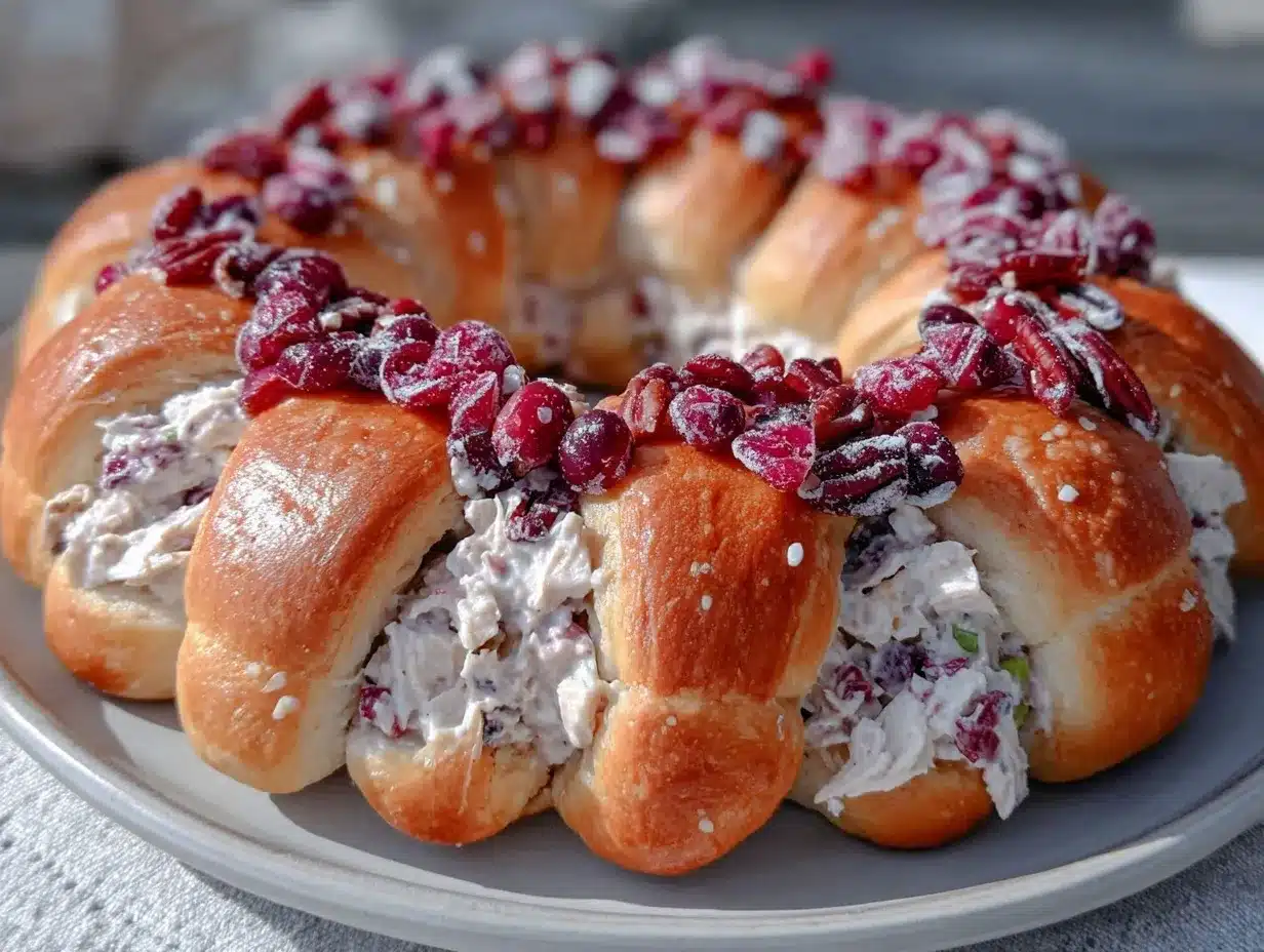 Chicken Salad Crescent Roll Ring preparation steps
