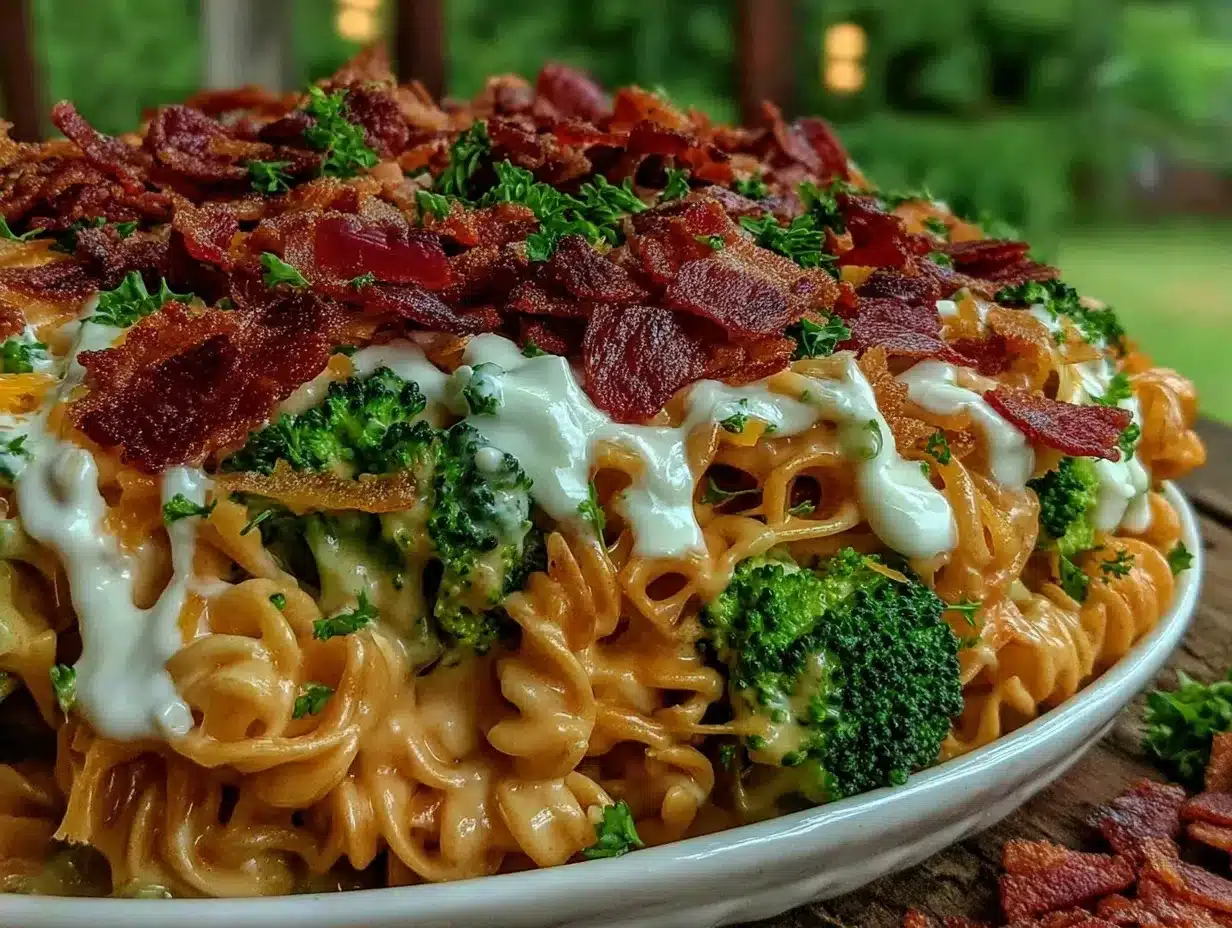 creamy broccoli cheddar pasta salad preparation steps