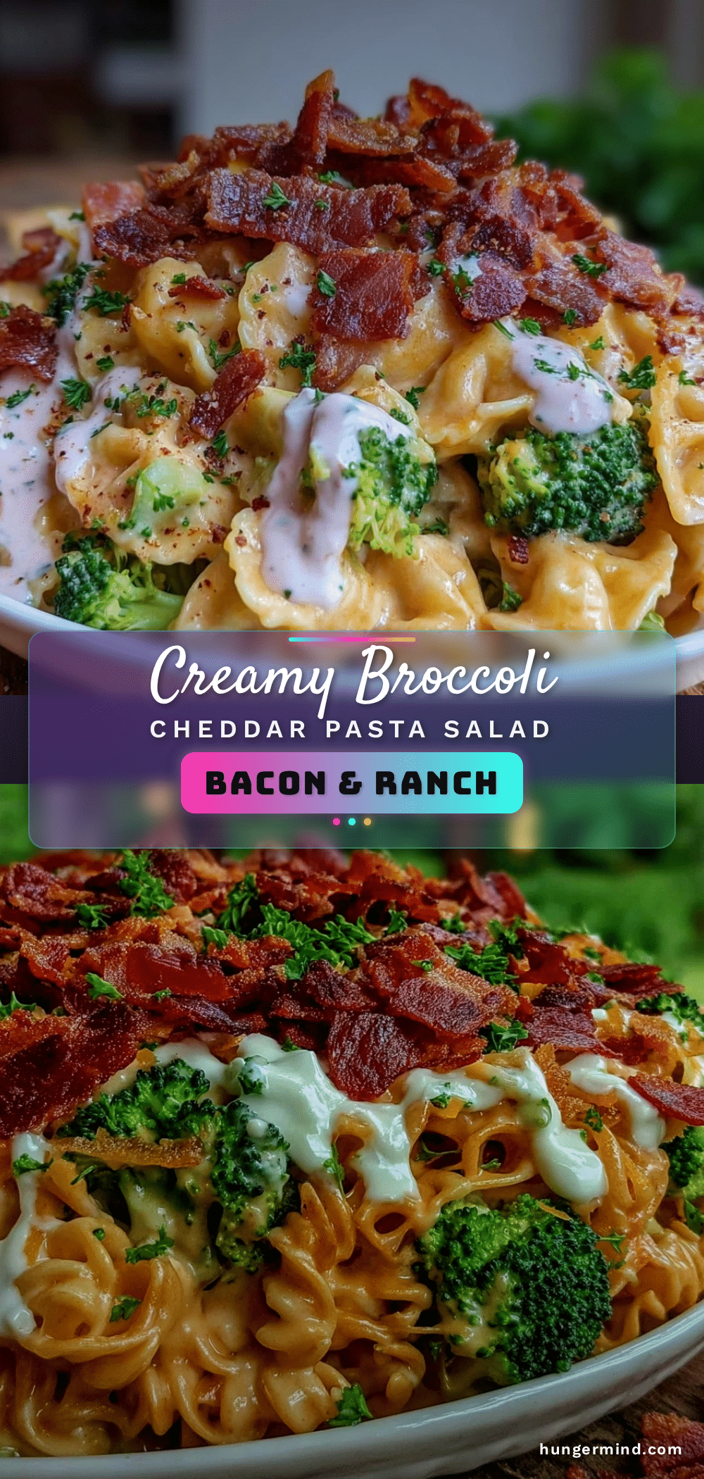 creamy broccoli cheddar pasta salad recipe