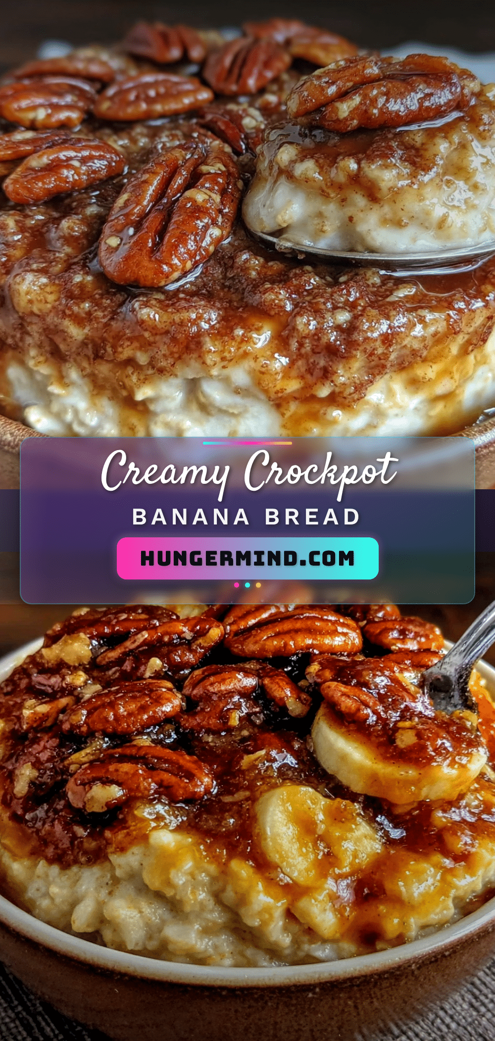 creamy crockpot banana bread oatmeal recipe