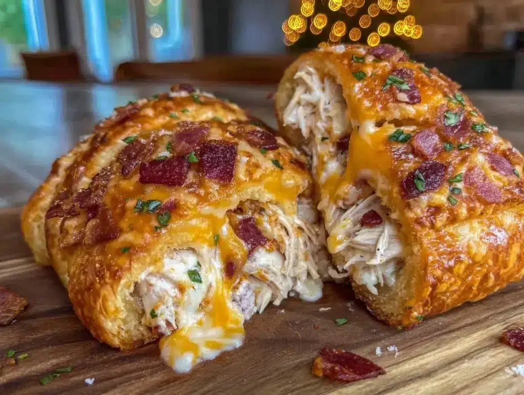 crispy chicken bacon ranch crescent roll wrap - featured image