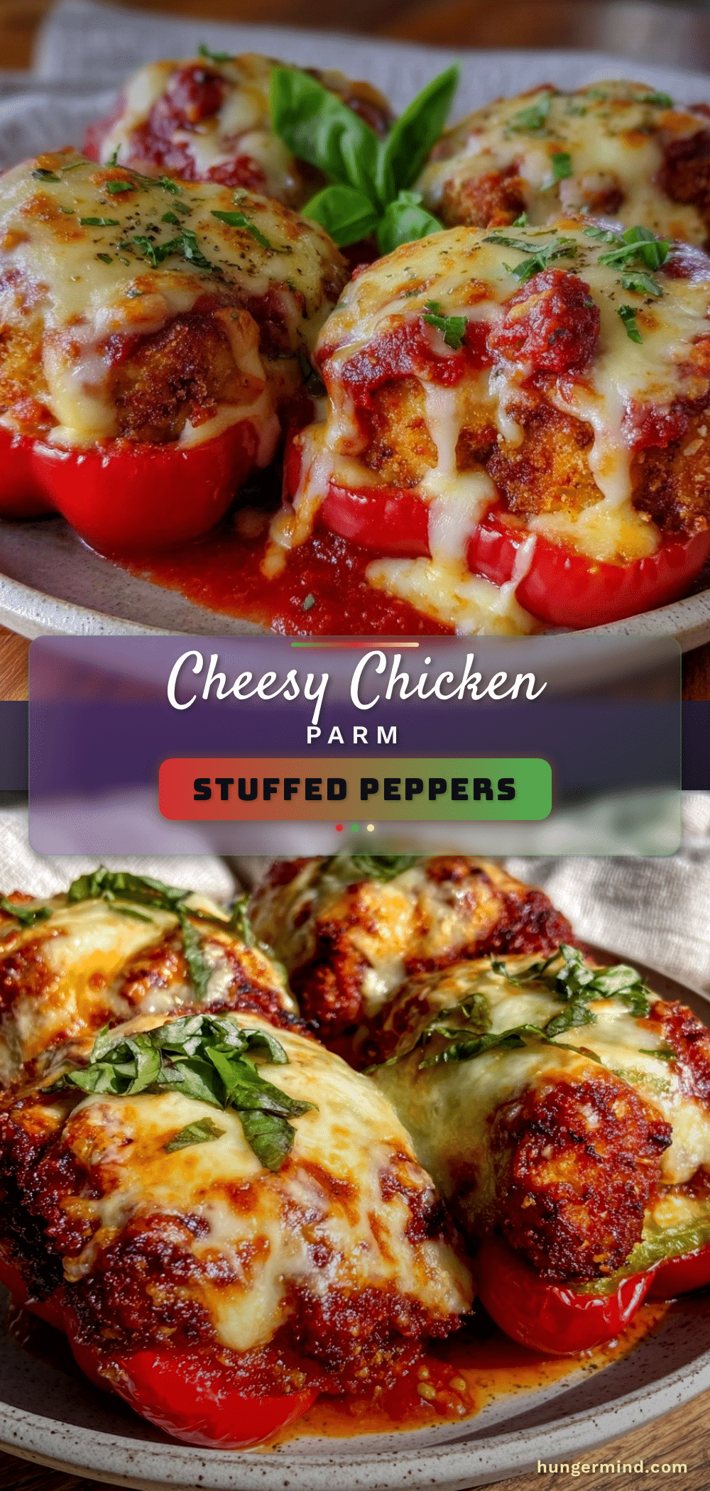 crispy chicken parm stuffed peppers recipe