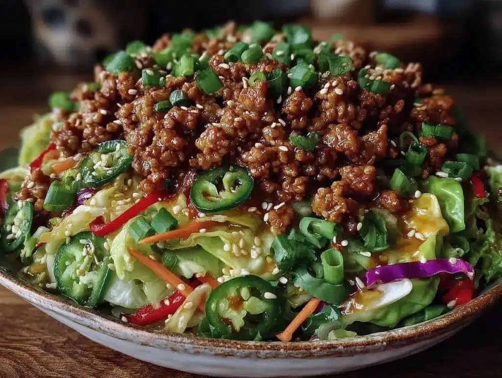 crispy deconstructed egg roll bowl - featured image