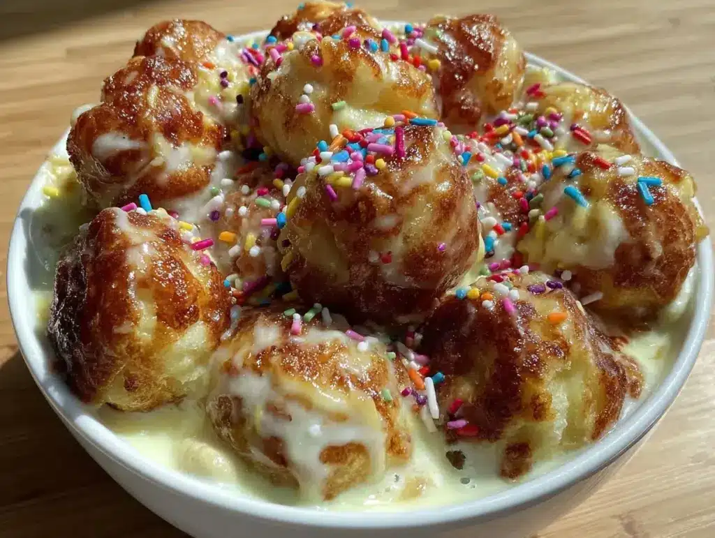 crispy donut hole cereal bowl - featured image