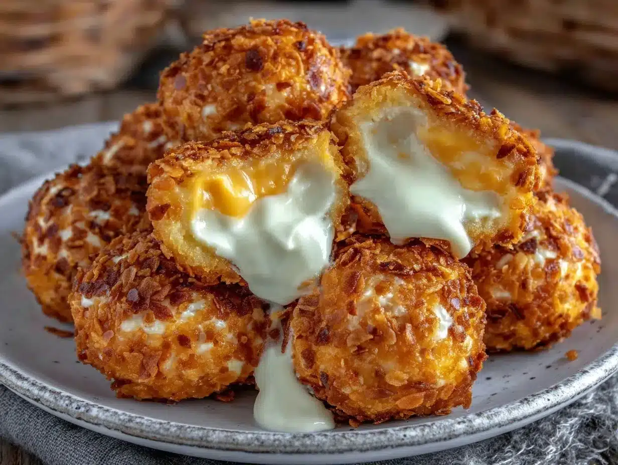 crispy fried ice cream balls preparation steps