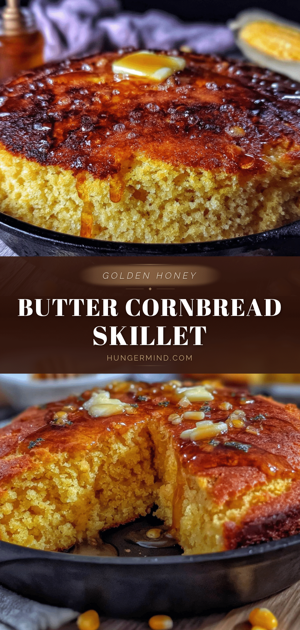 crispy honey butter cornbread skillet recipe